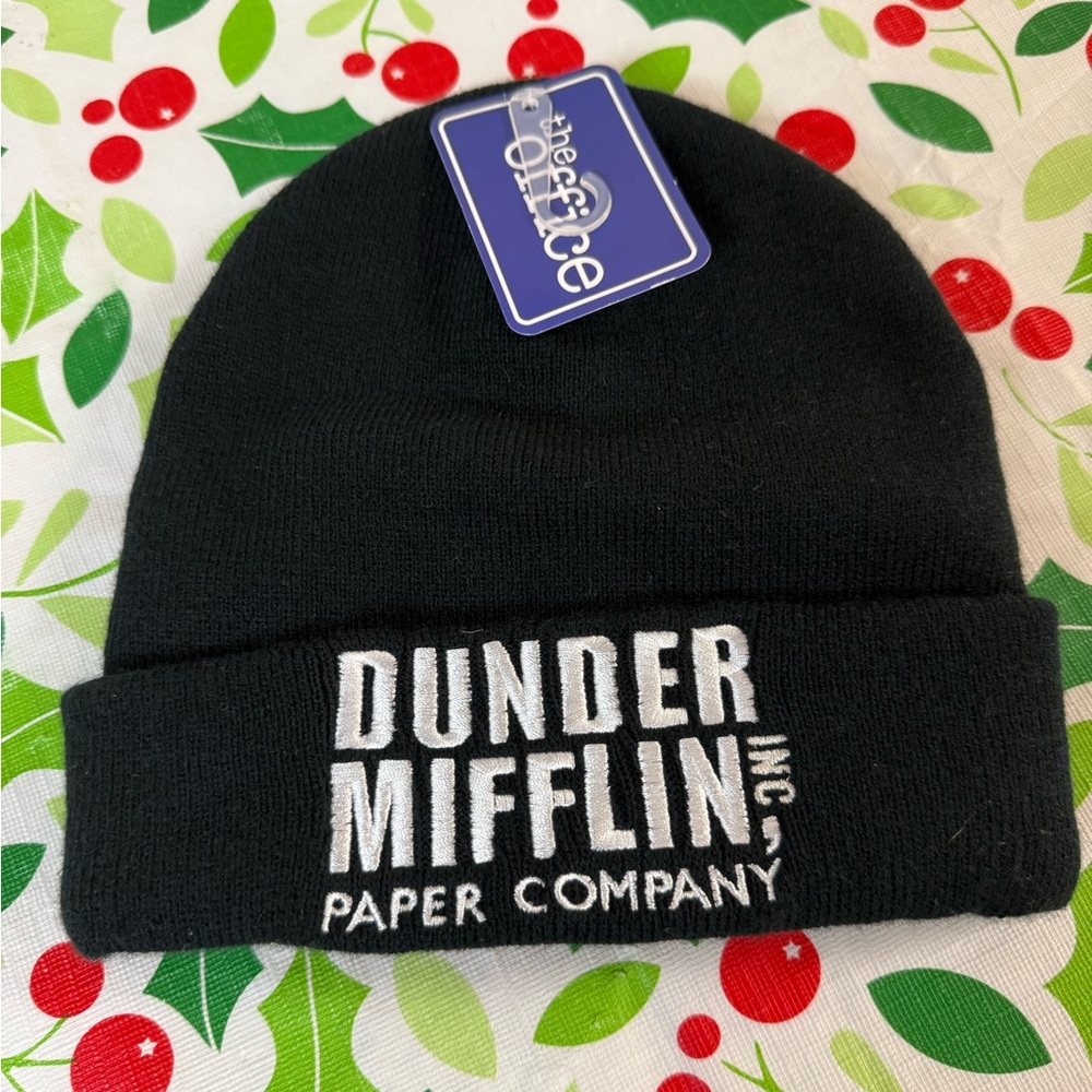 NWT Men's Dunder Mifflin Beanie The Office Paper Company Black One Size